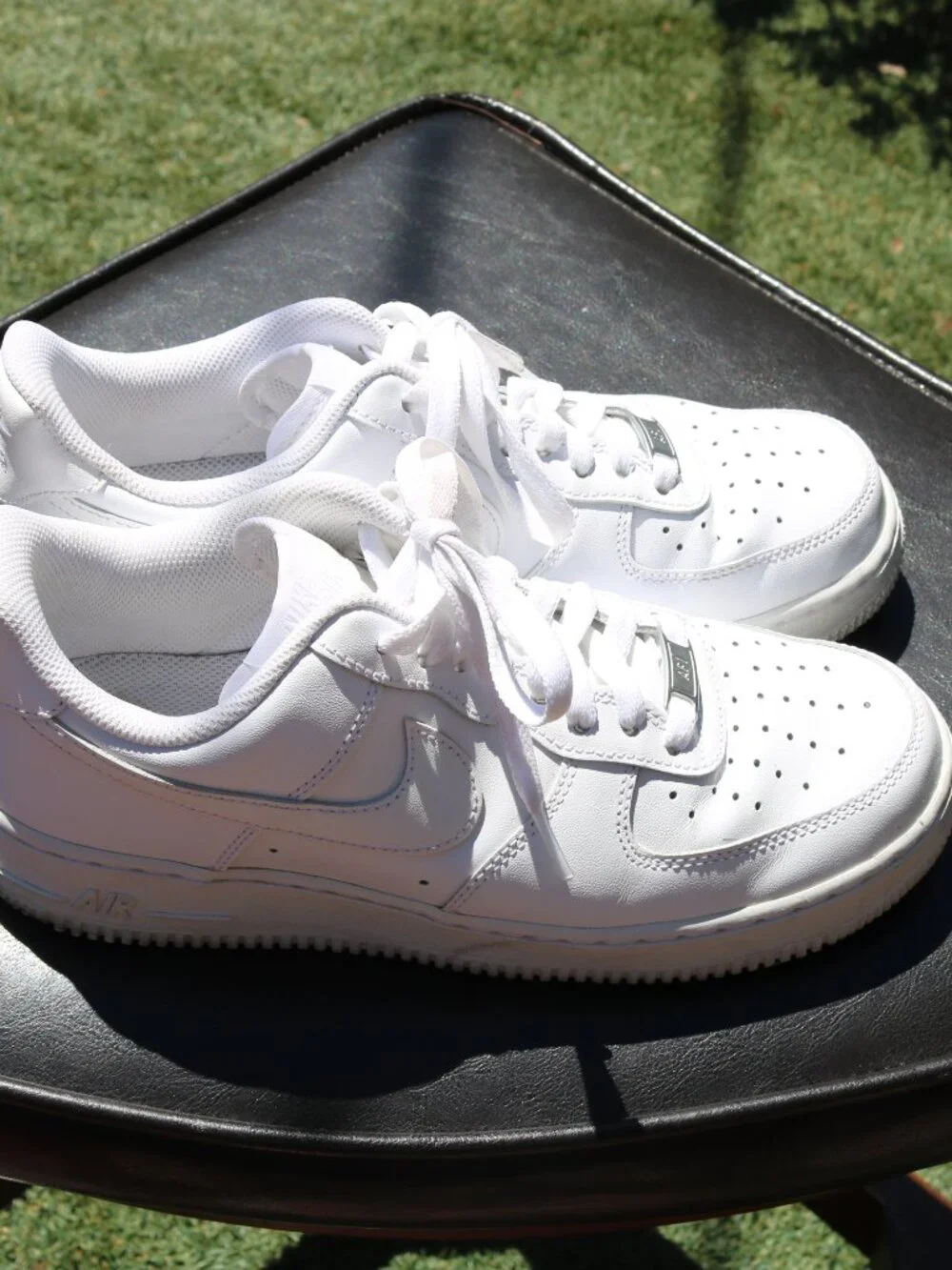 Nike Air Force 1 '07 Triple White Leather Low Top Casual Sneakers